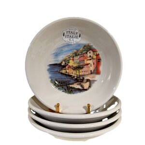 Set Of 4 Salad Pasta Bowls New Made In Italy Portofino 9" NWT